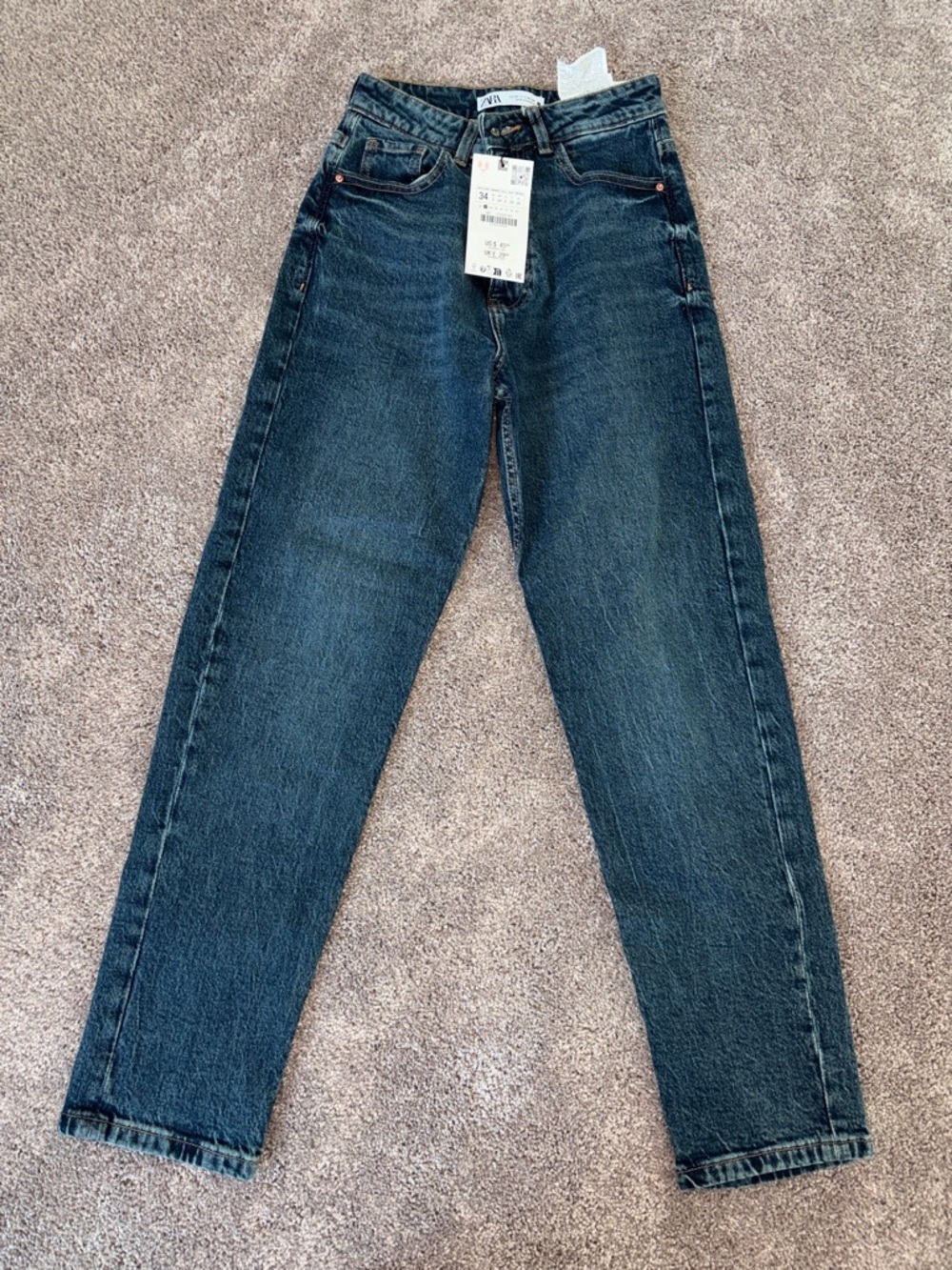 Zara Dark Blue Mom Fit Jeans size 2